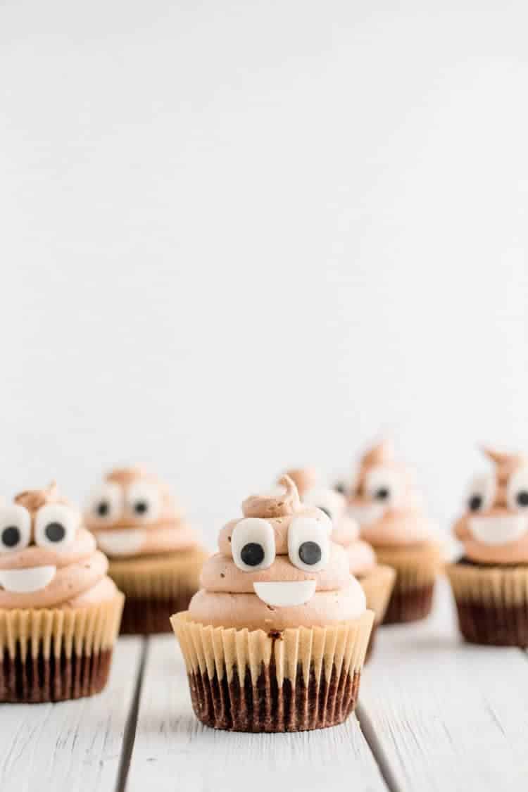 poop emoji cupcakes
