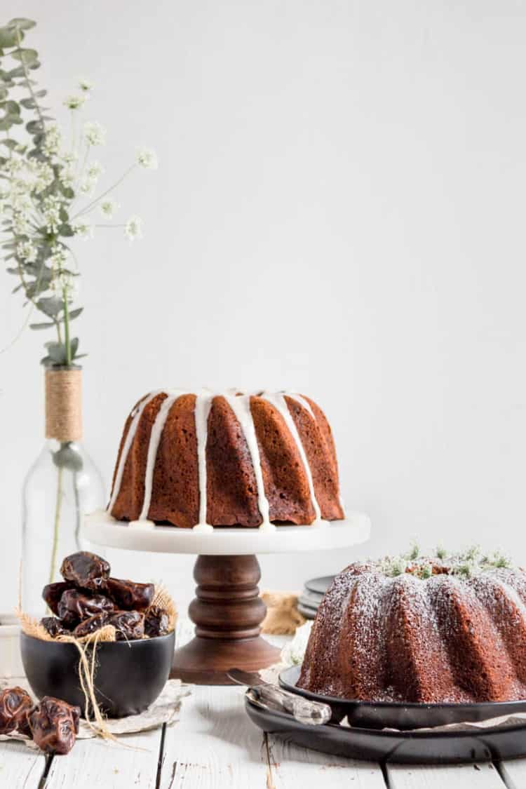 dates cake with coffee