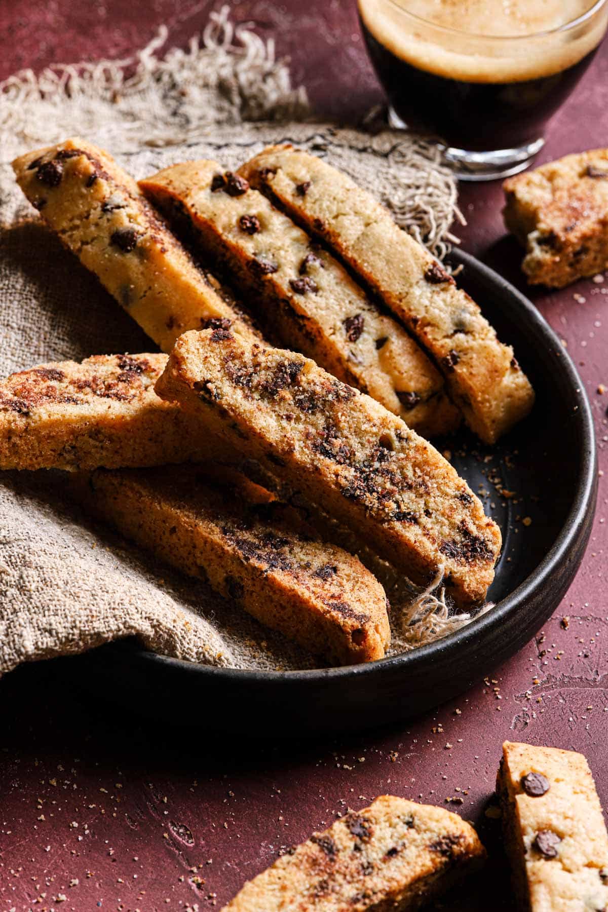 Chocolate chips mandel bread.
