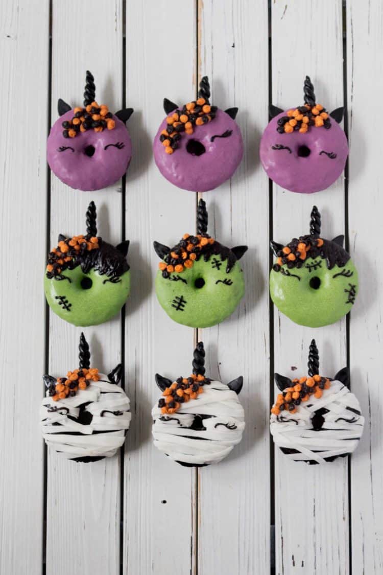 halloween unicorn donuts