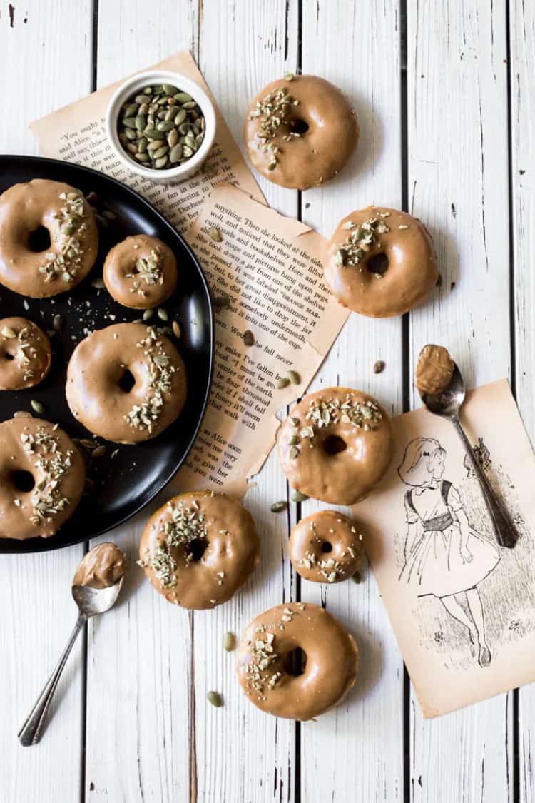 pumpkin cookie butter baked donuts