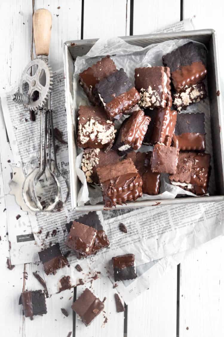 chocolate halva sandwich cookies
