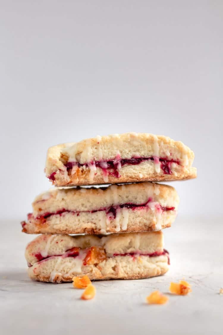 cranberry orange double decker scones