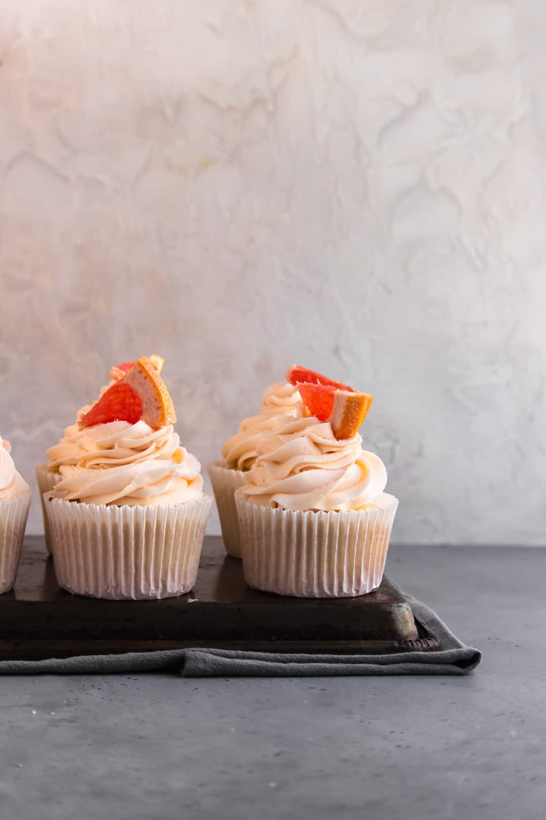 Vanilla Cupcakes with Grapefruit buttercream