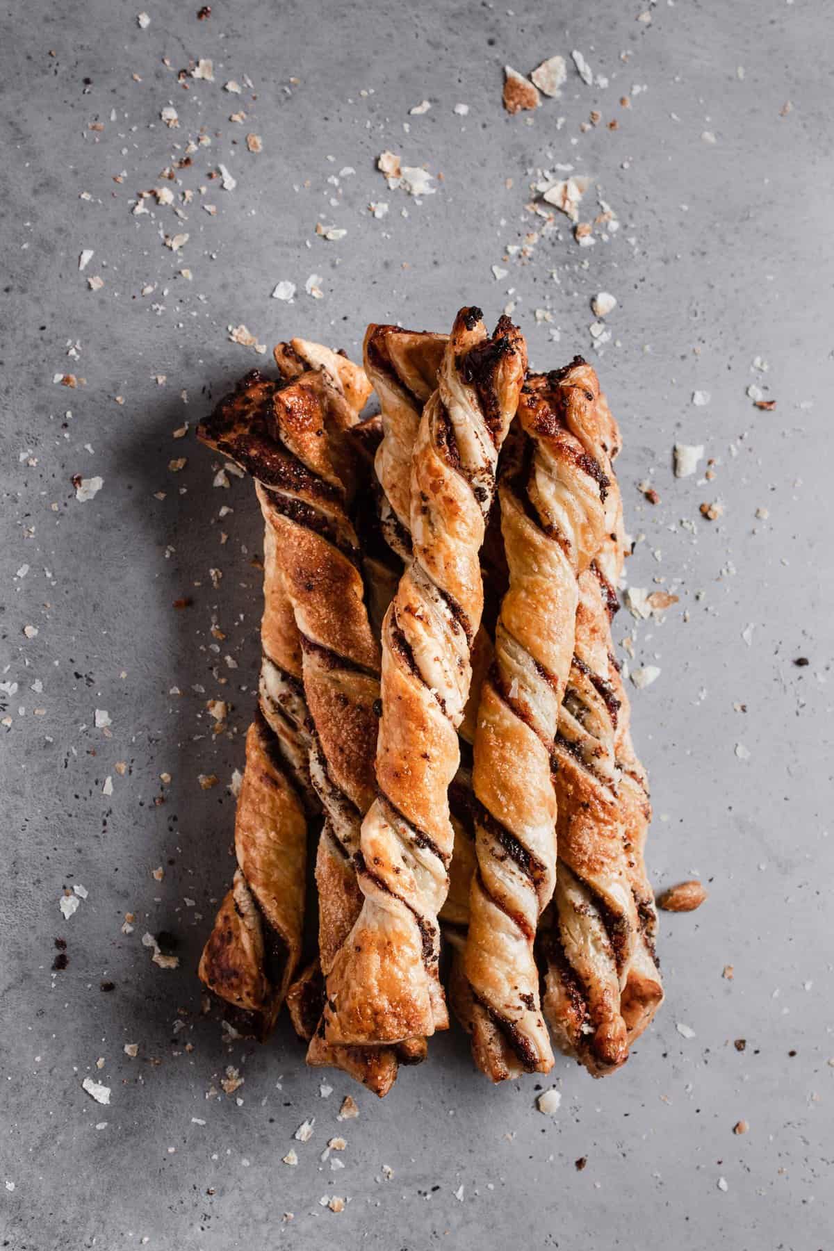 PuffPastry Twists With Cake Crumbs