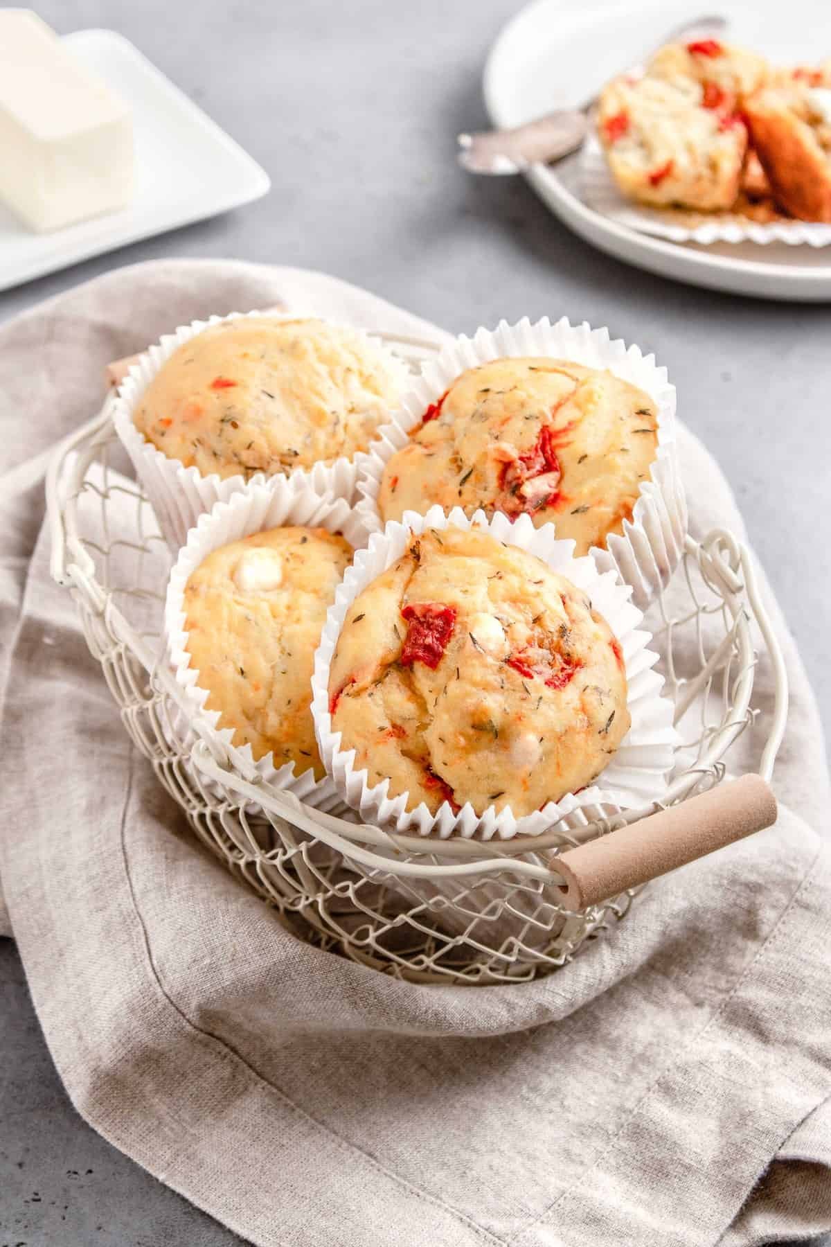 Feta Roasted Pepper Muffins