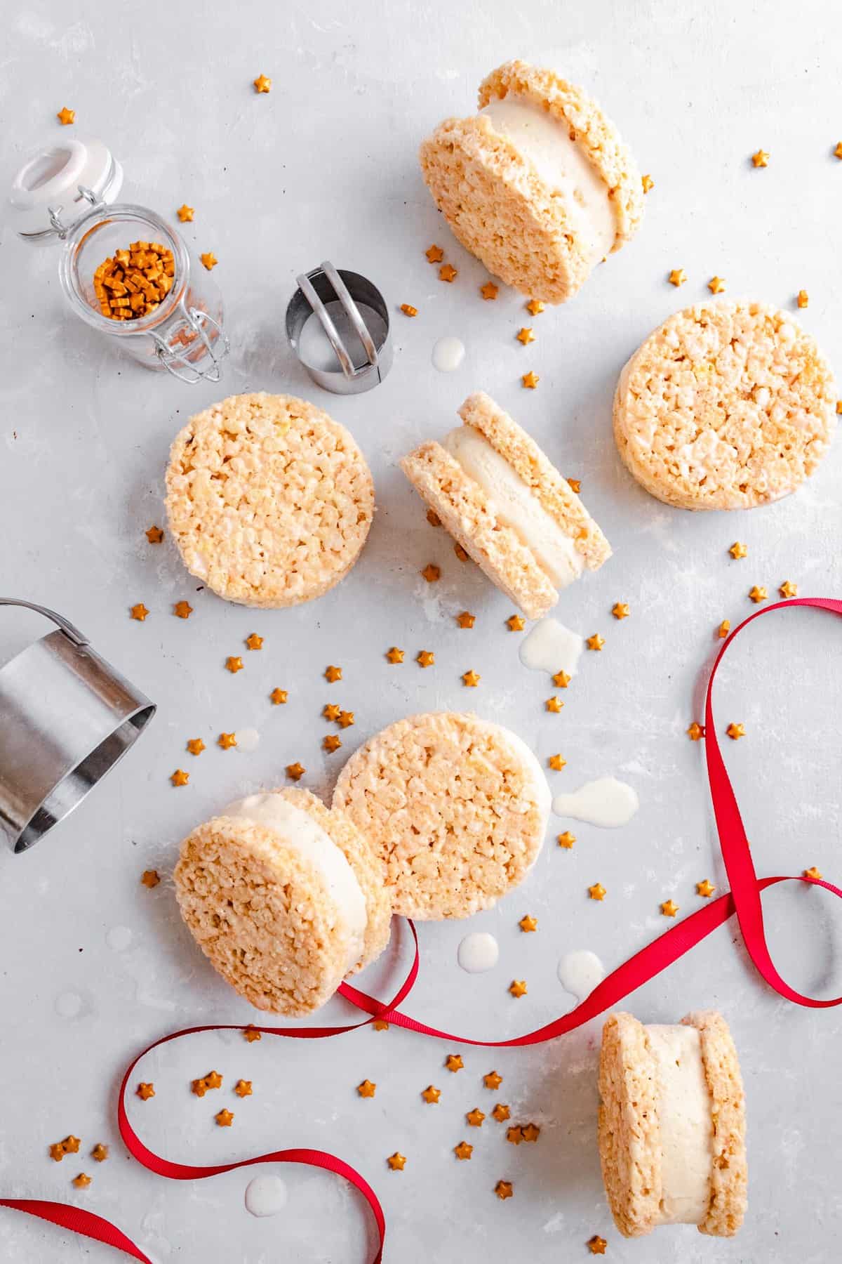 Rice Crispy Ice Cream Sandwiches 