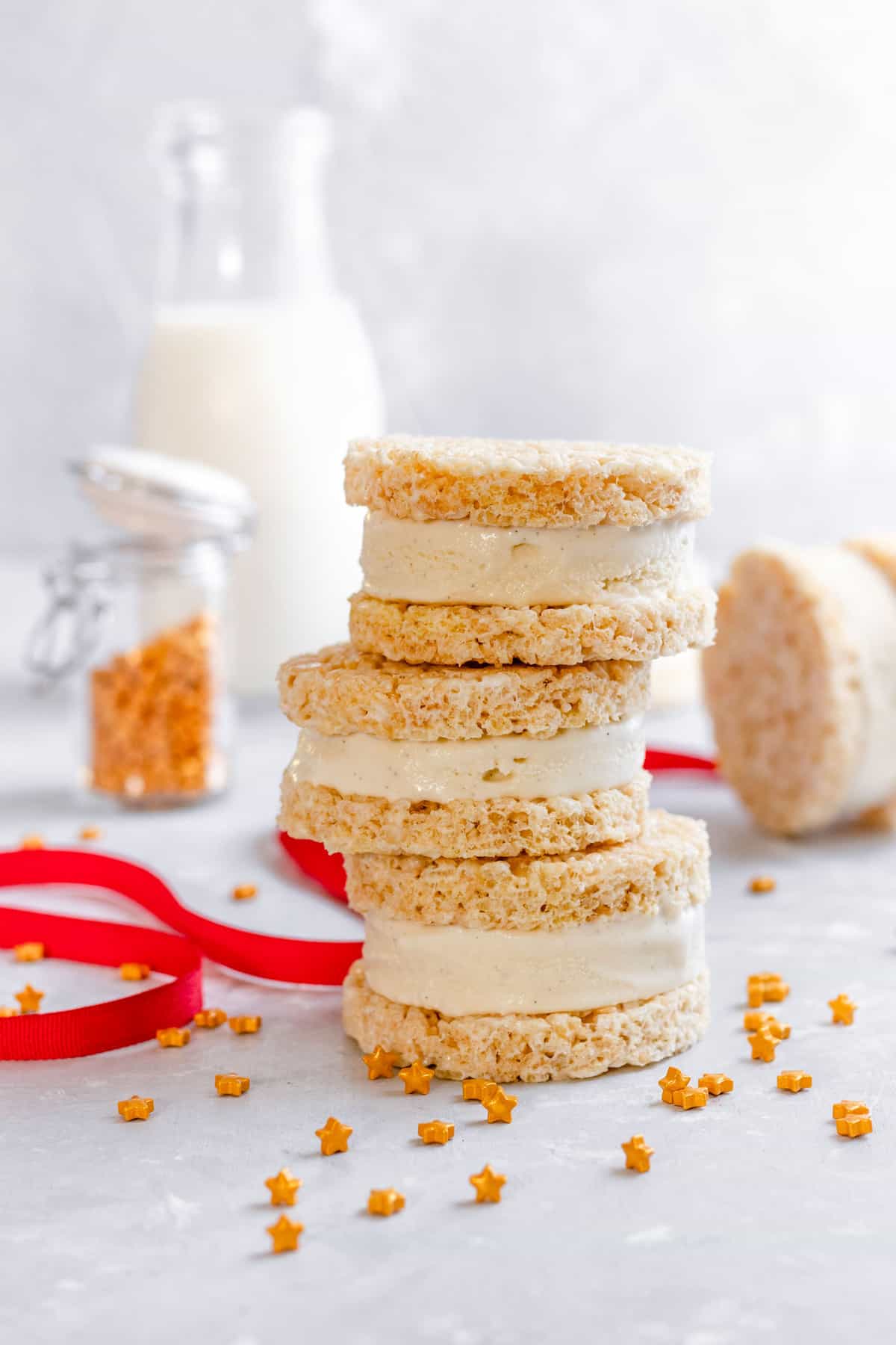 Rice crispy ice-cream sandwiches