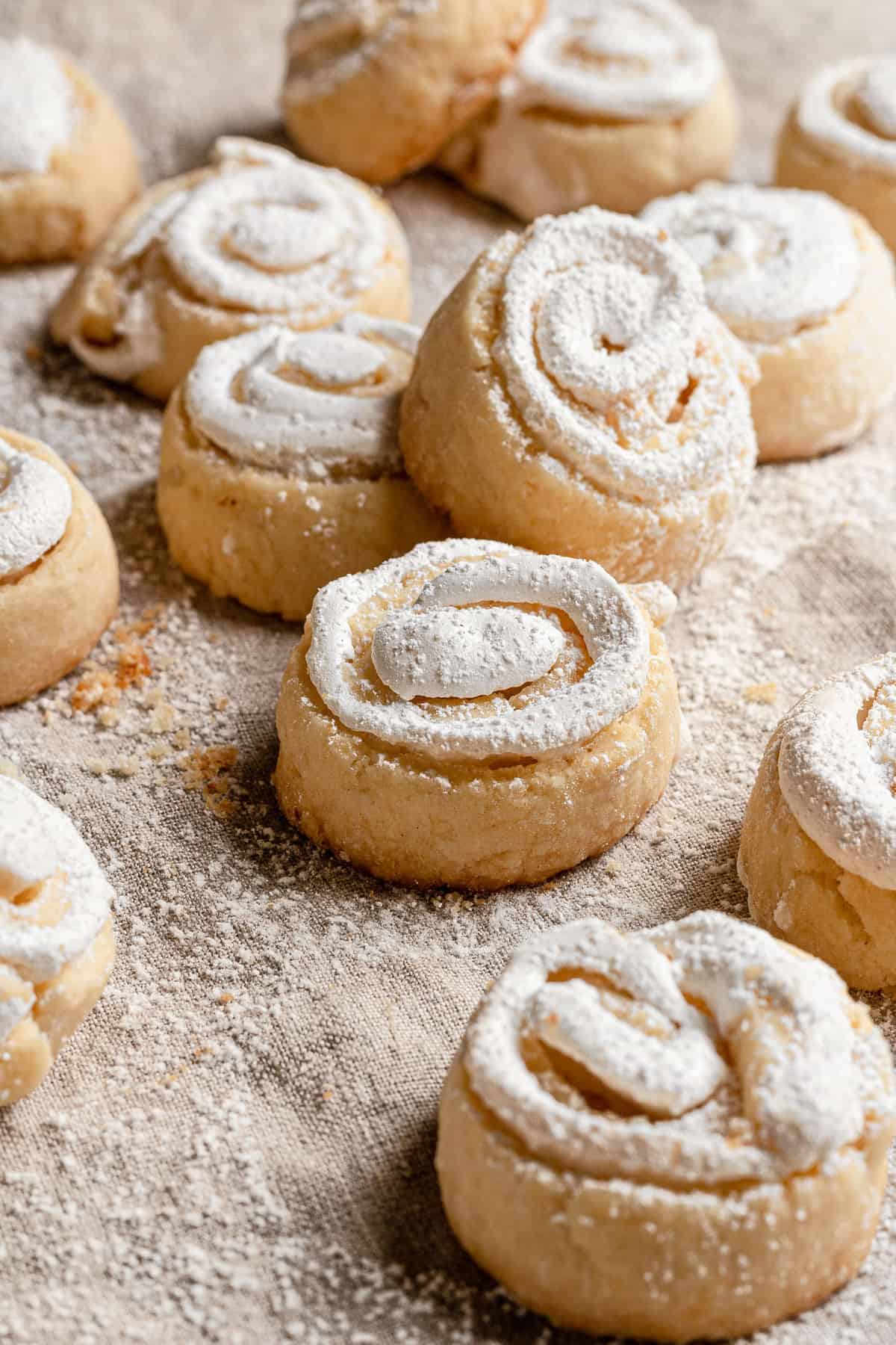 Finnish meringue cookies  dusted with sugar