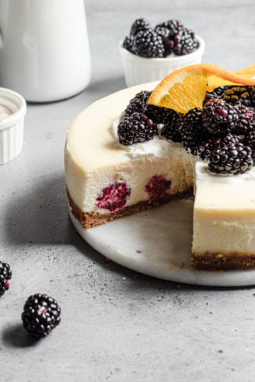 Blackberry Vanilla Cheesecake - One Sarcastic Baker