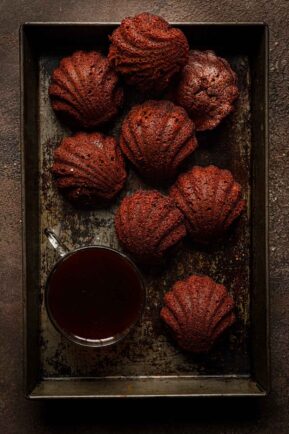 olive oil chocolate madeleine cookies.