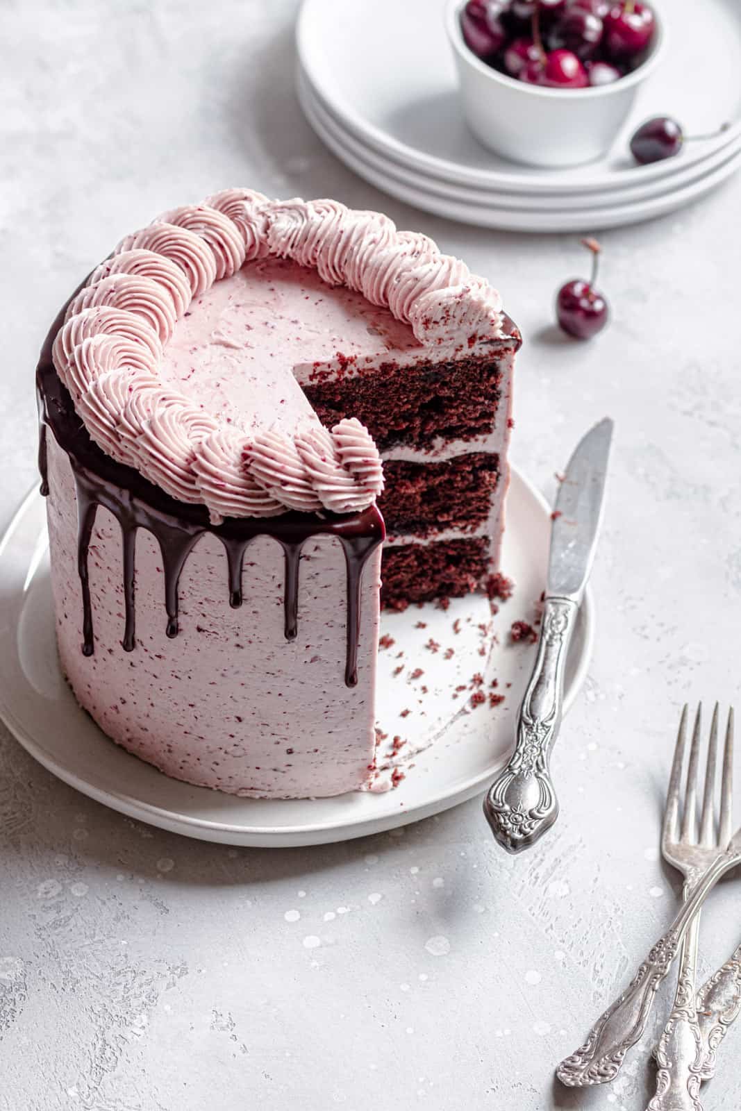 Chocolate cherry layer cake recipe