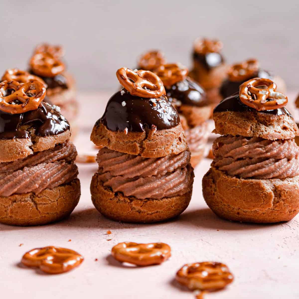 Pretzel Chocolate Cream Puffs
