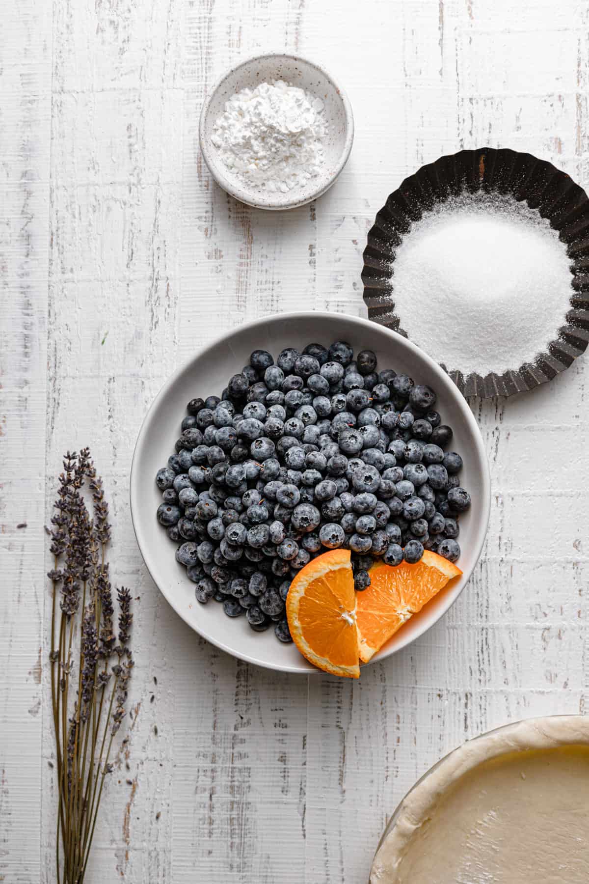 Blueberry lavender pie recipe, how starches thickens.