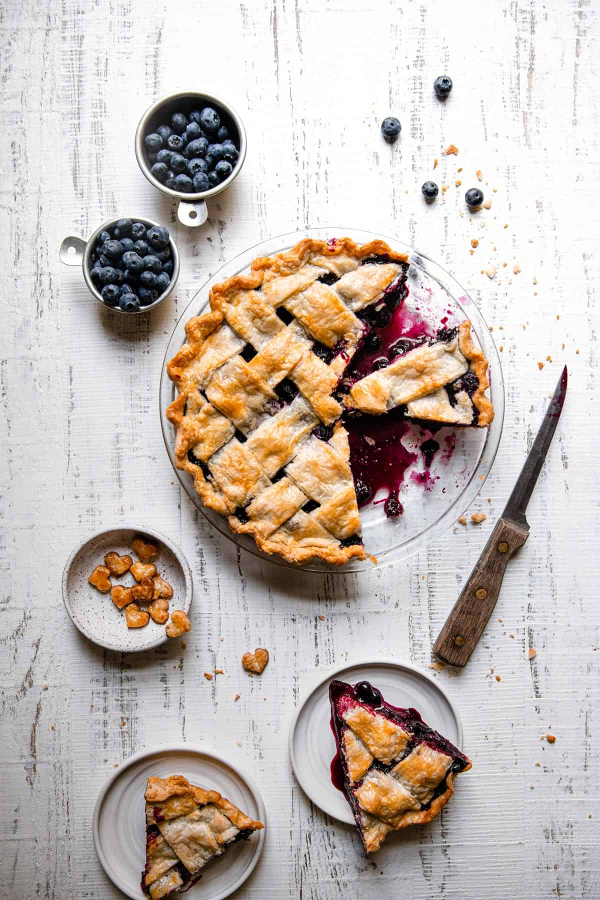 Blueberry lavender pie recipe, how starches thickens.
