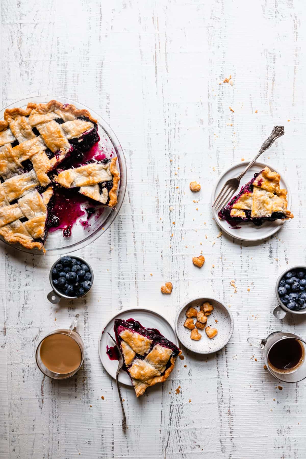 Blueberry lavender pie recipe, how starches thickens.