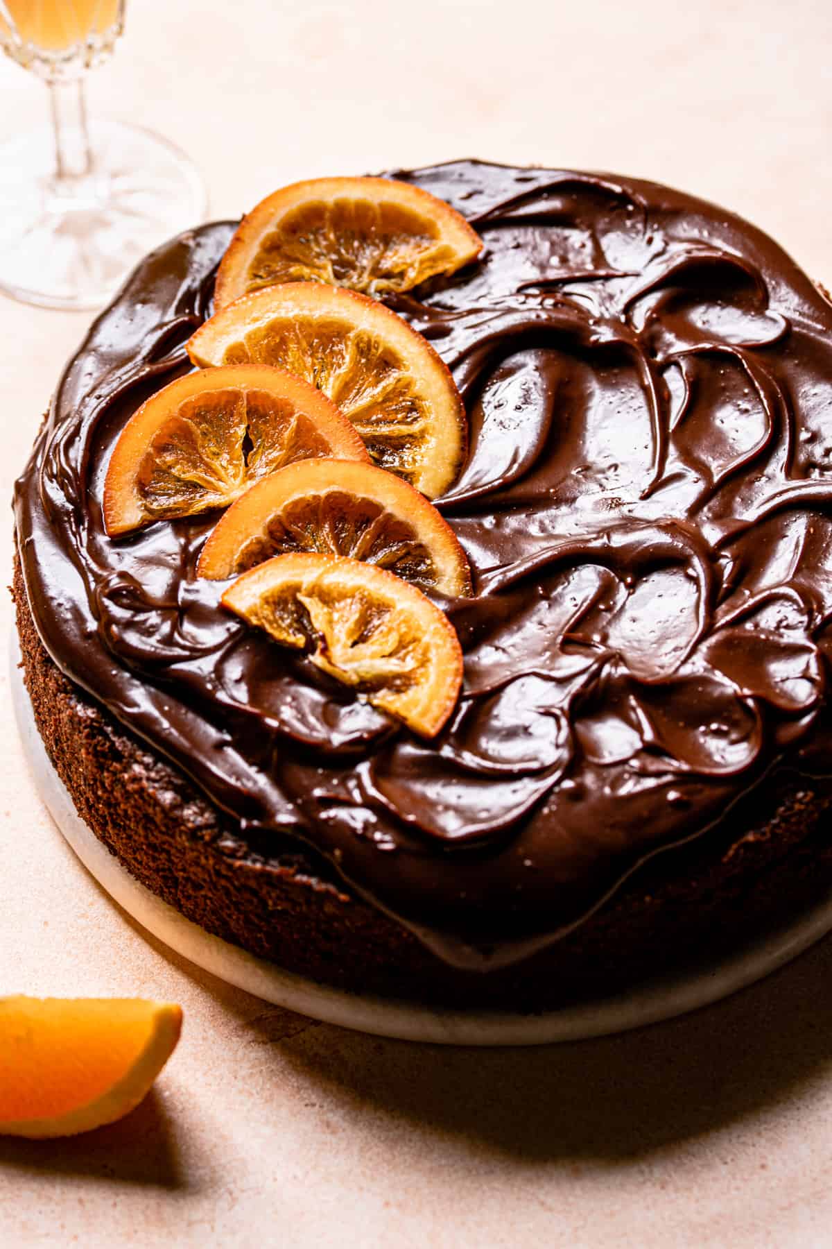 Chocolate orange cake a rich and indulging cake with ganache frosting.