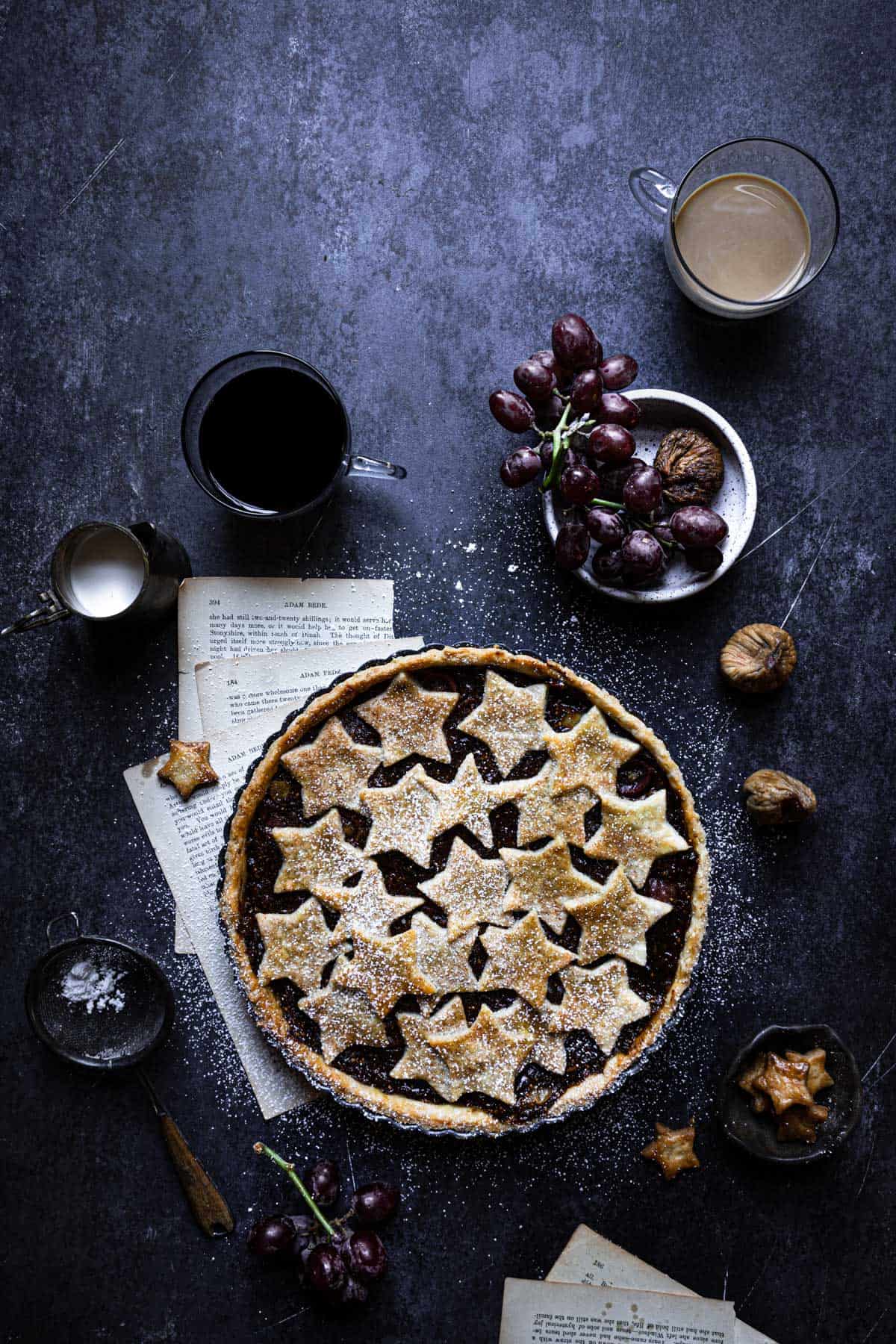 Dried and fresh fruit pie with nostalgic flavors.