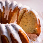 Almond poppyseed cake glazed.