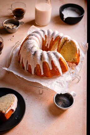 almond poppy seed pound cake.