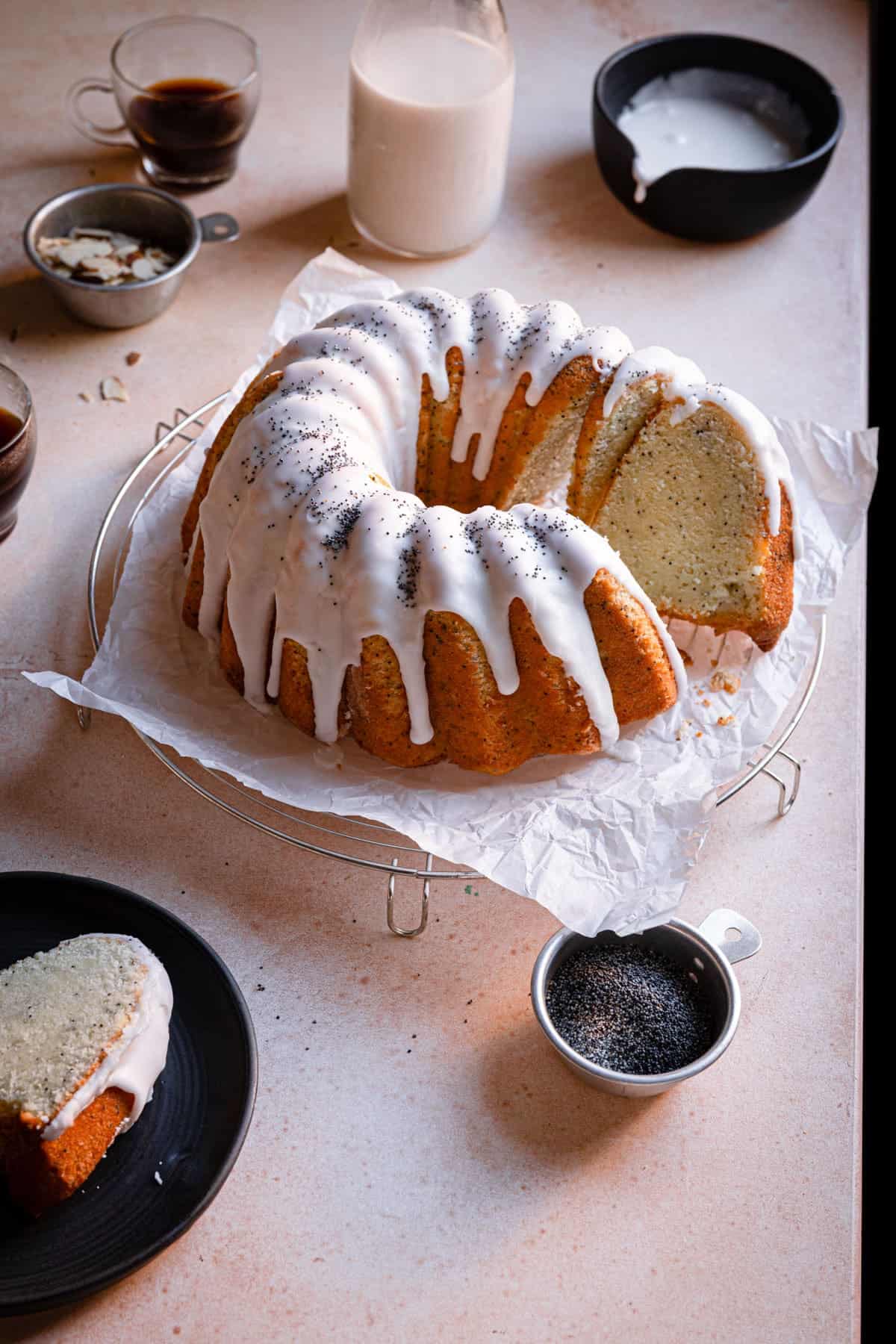 Almond poppyseed bundt cake