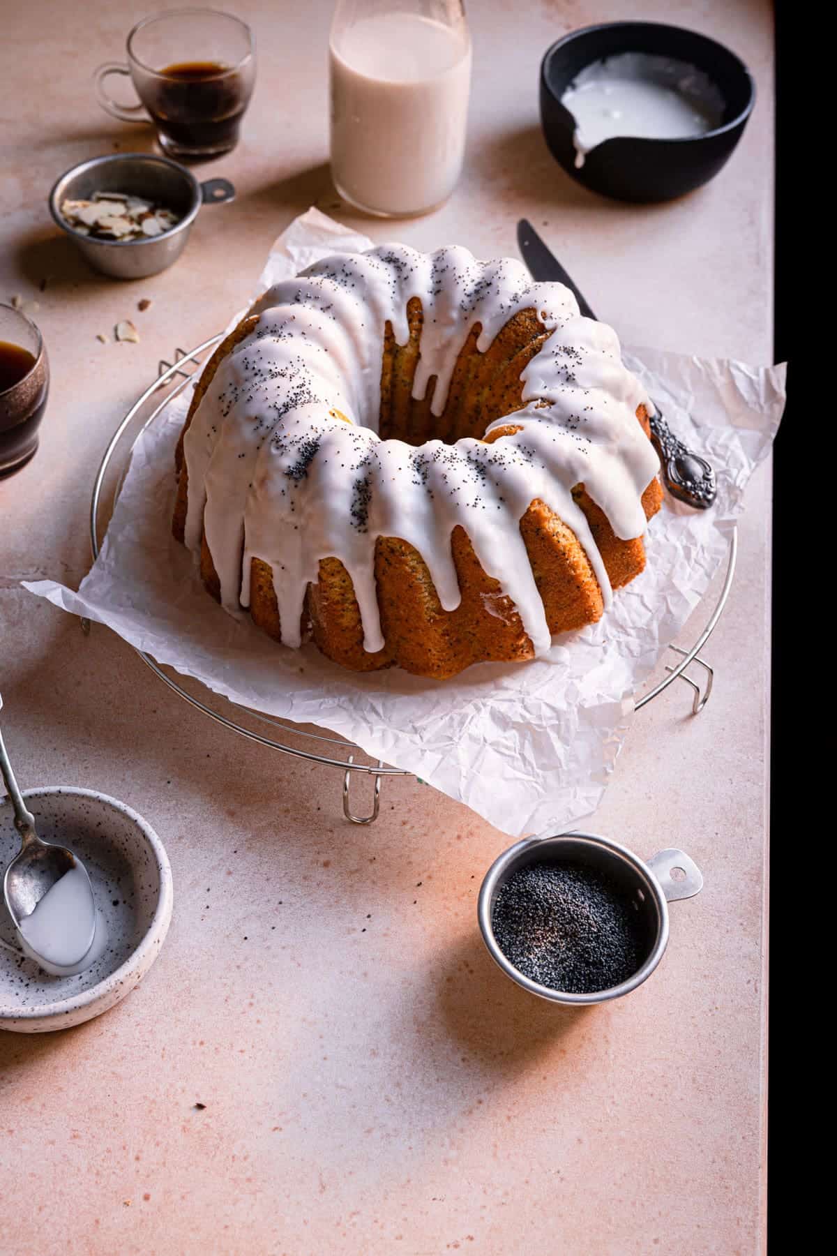 Almond poppyseed bundt cake