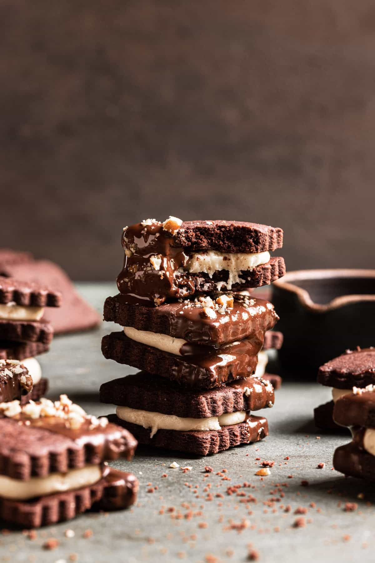 Chocolate Halva Sandwich Cookies