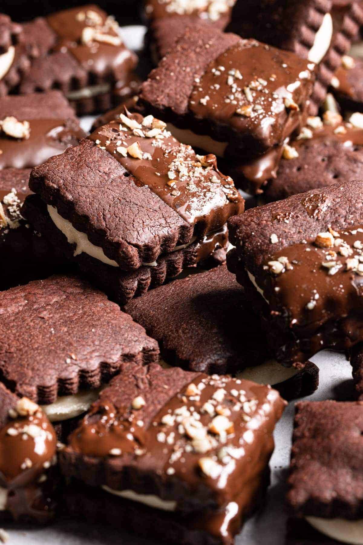 Chocolate Halva Sandwich Cookies