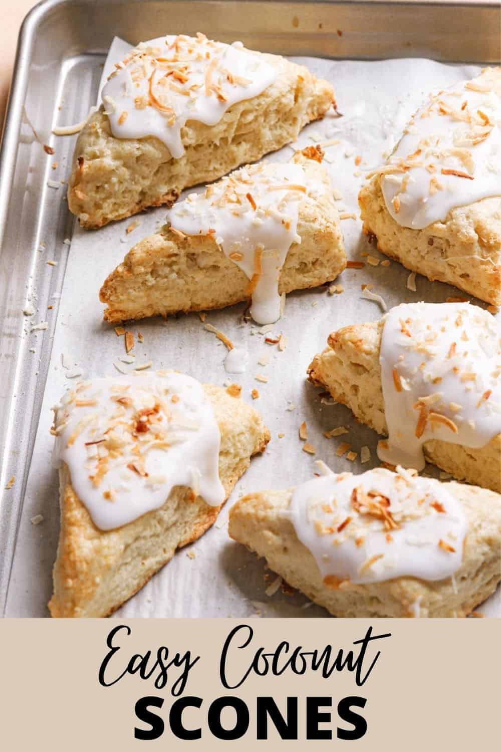 Coconut scones, tender and soft scones made with cocont milk