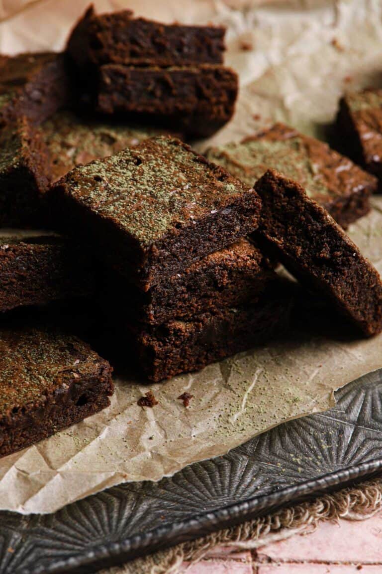 Matcha brownies recipe, fudgy with chocolate