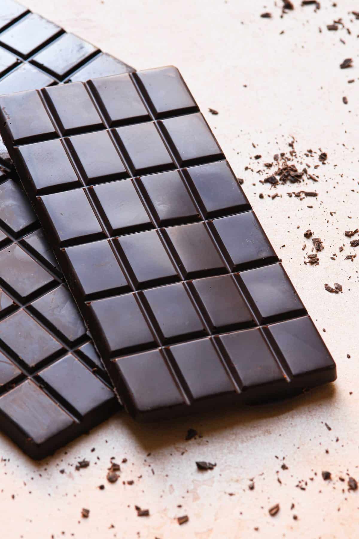 glossy and smooth chocolate bar