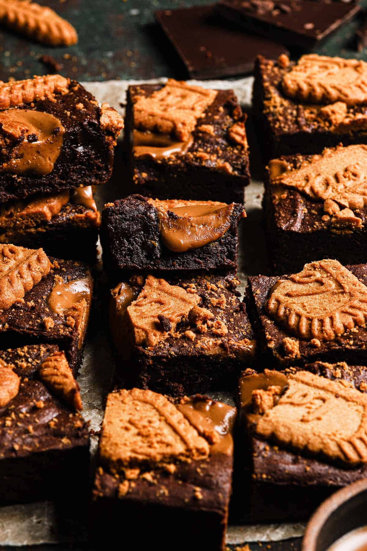 brownie filled with biscoff butter