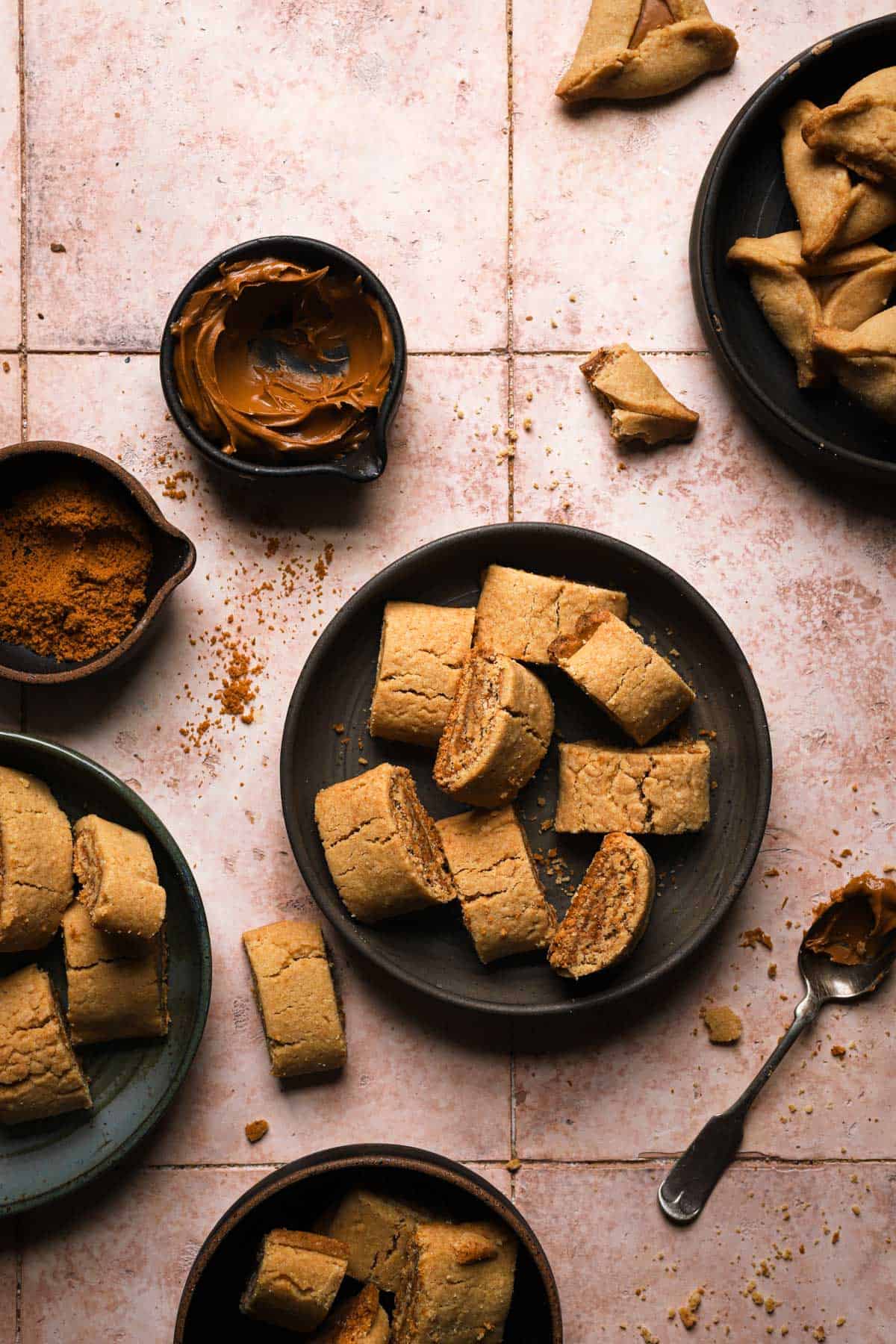 Plates full of lotus butter cookies