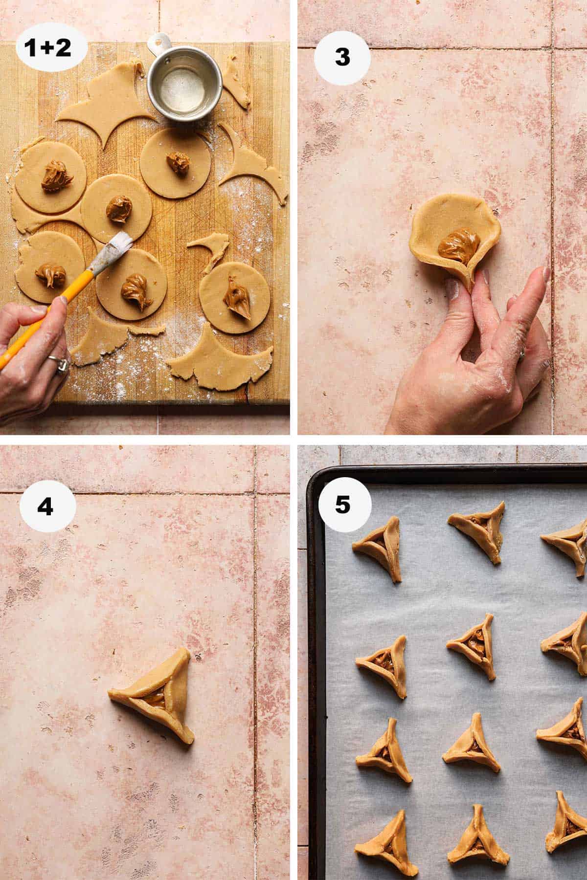 how to shape hamantaschen cookies