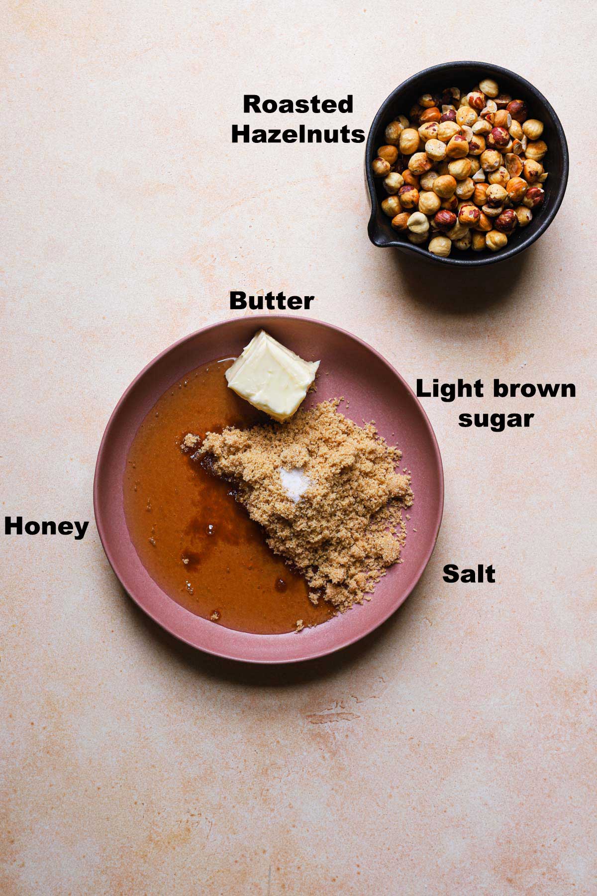 Ingredients to make topping for dessert