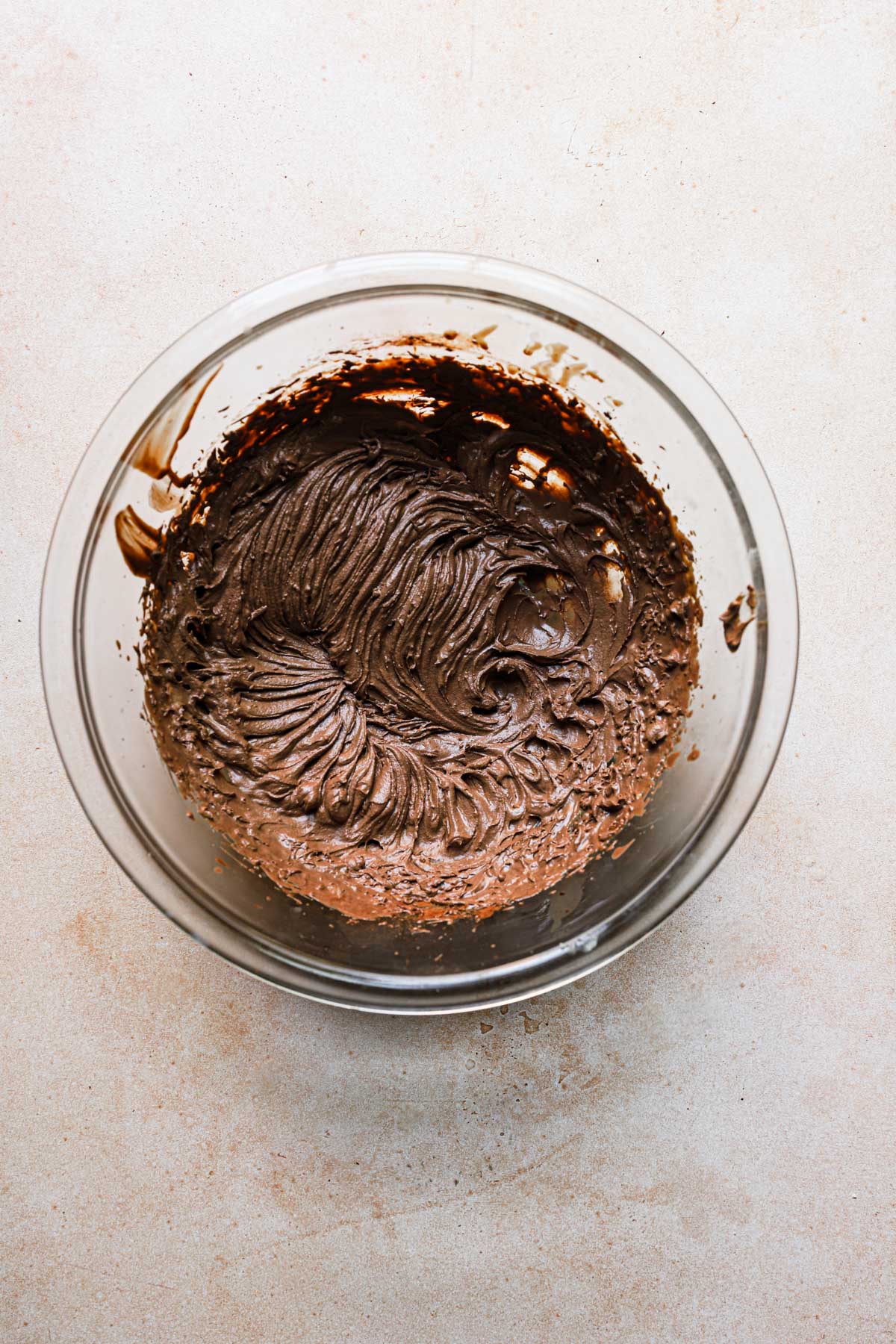 A bowl with whipped chocolate cream.