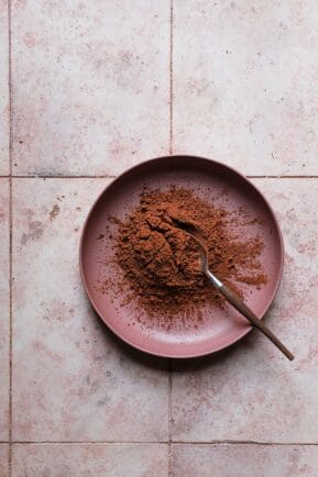 A bowl with cocoa powder