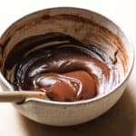 Chocolate ganache in a bowl