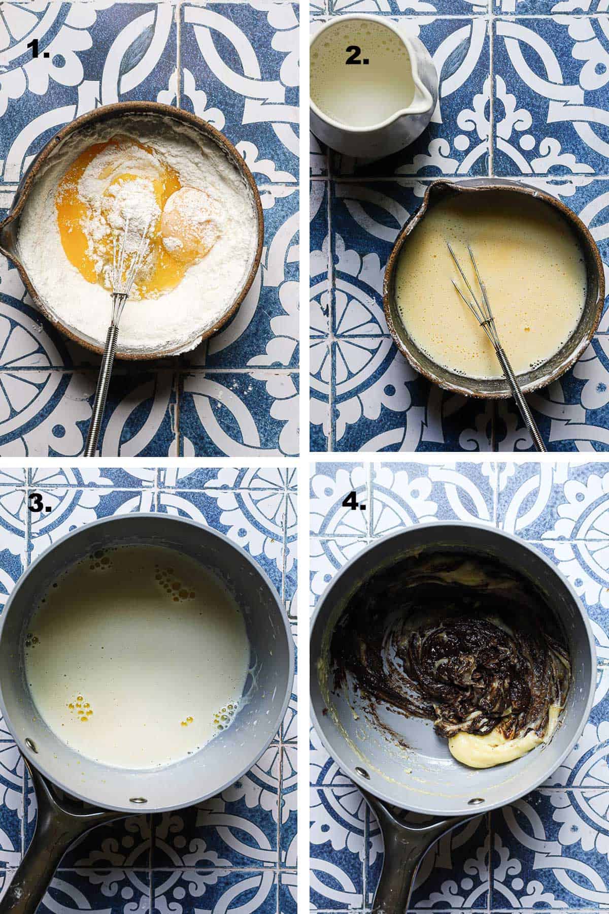 How to mkae chocolate pastry cream
