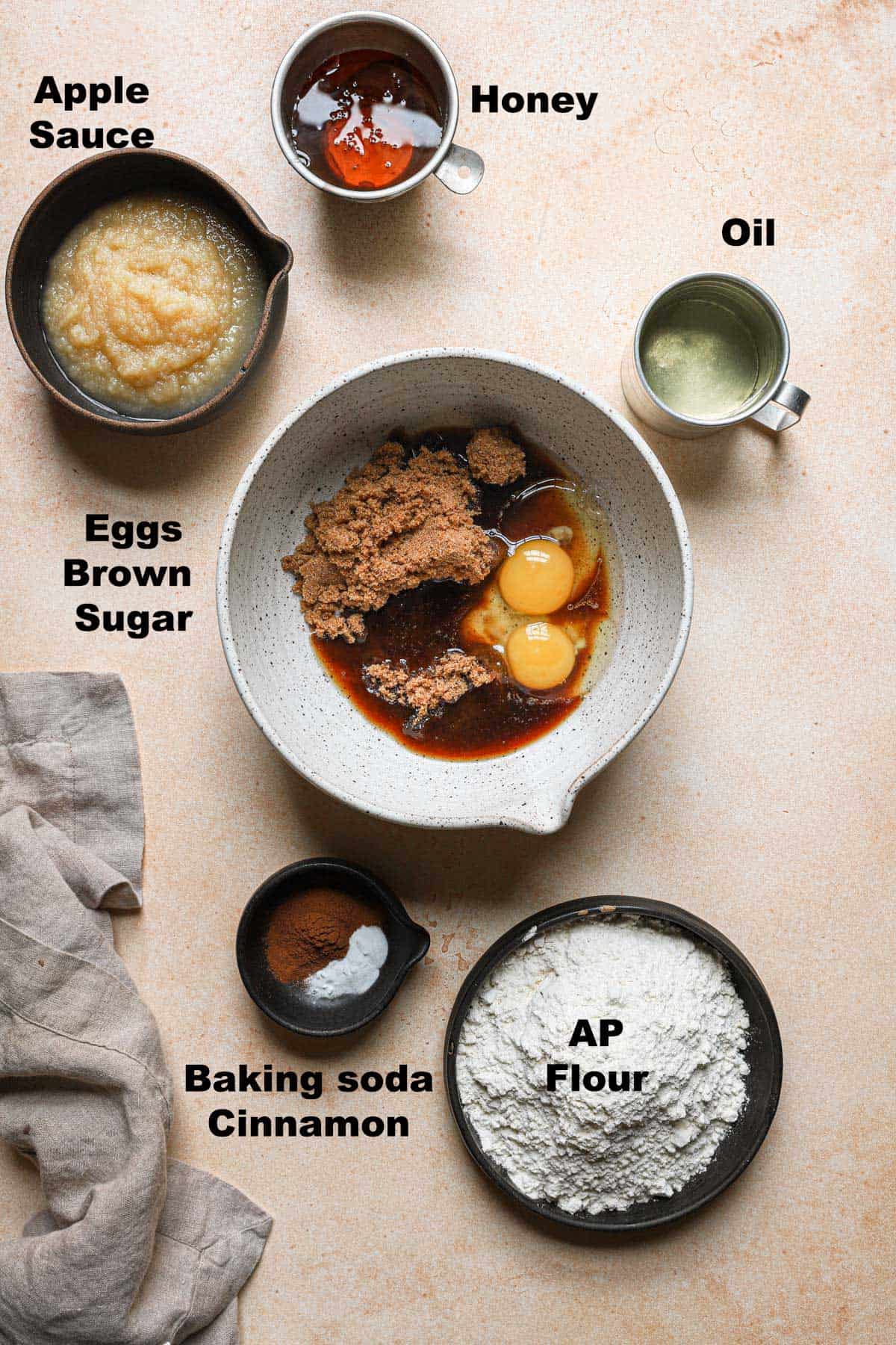 Ingredients to make traditional honey cake