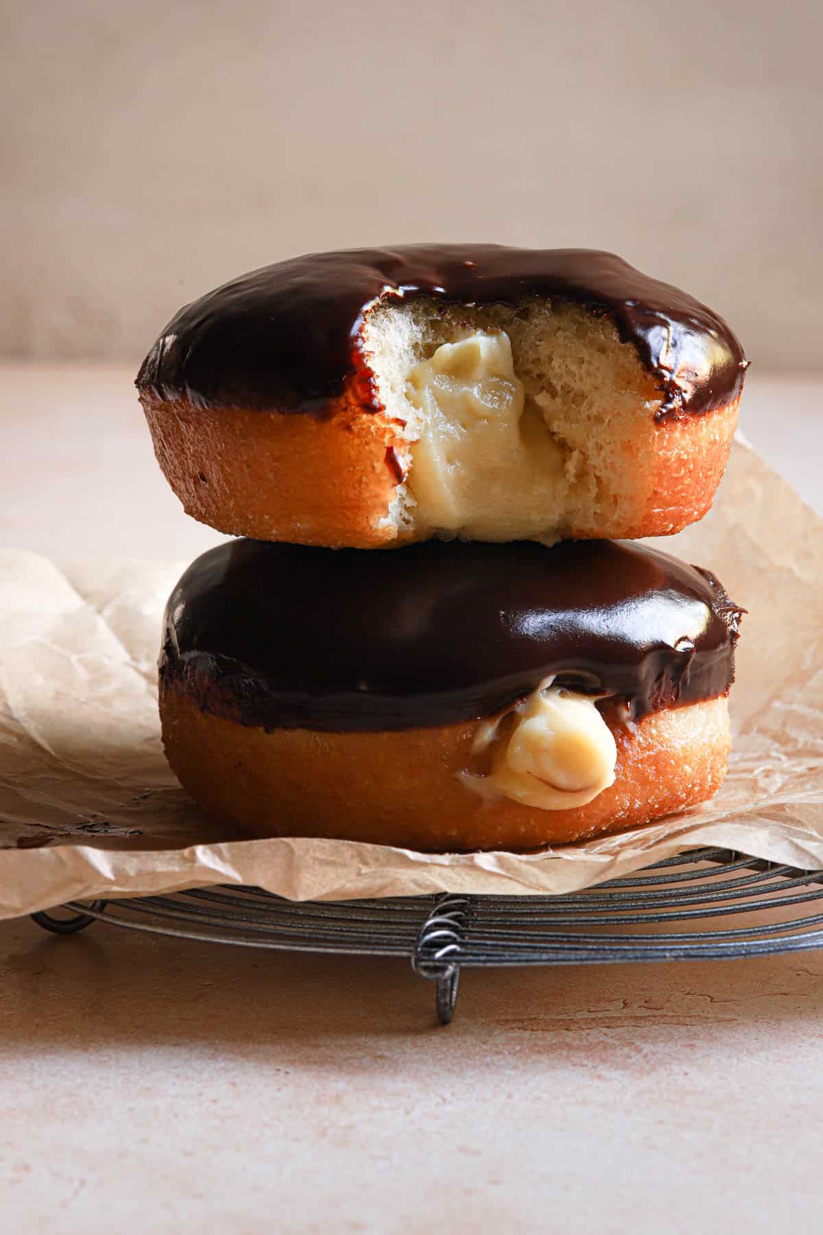 Boston Cream Donuts - One Sarcastic Baker