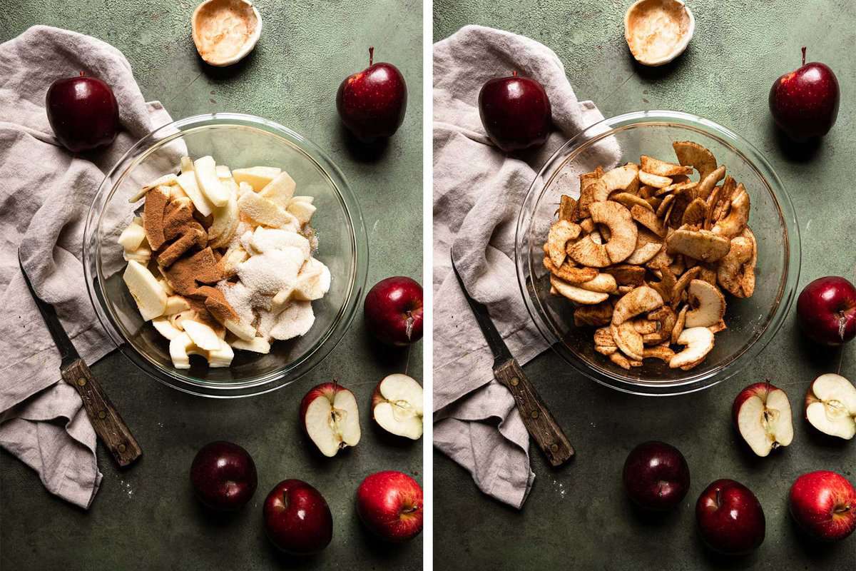 apples tossed with cinnamon sugar