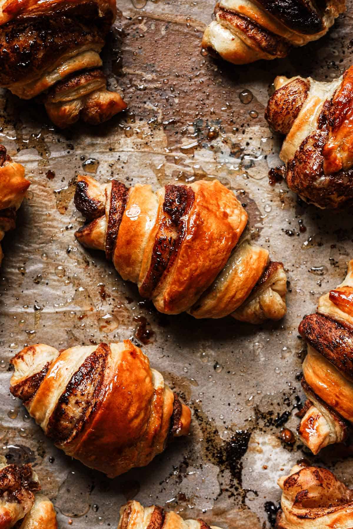 puff pastry rugelach, croissants