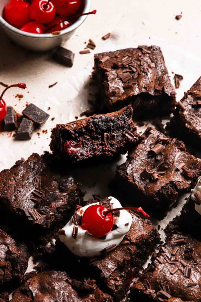 Black Forest Brownies Recipe, easy chocolate dessert.