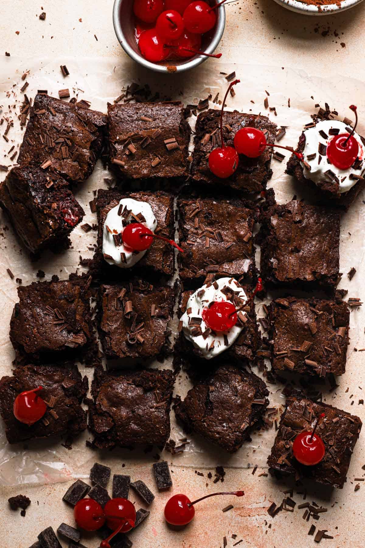 Brownies and cherries bars.