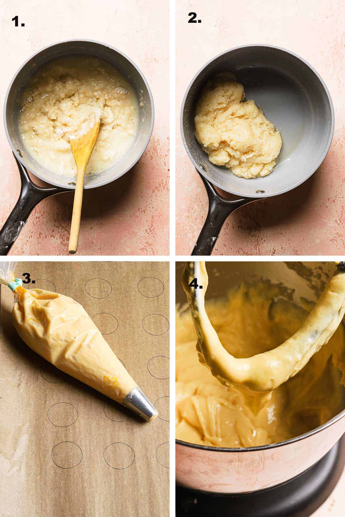 Step by step how to make choux pastry.