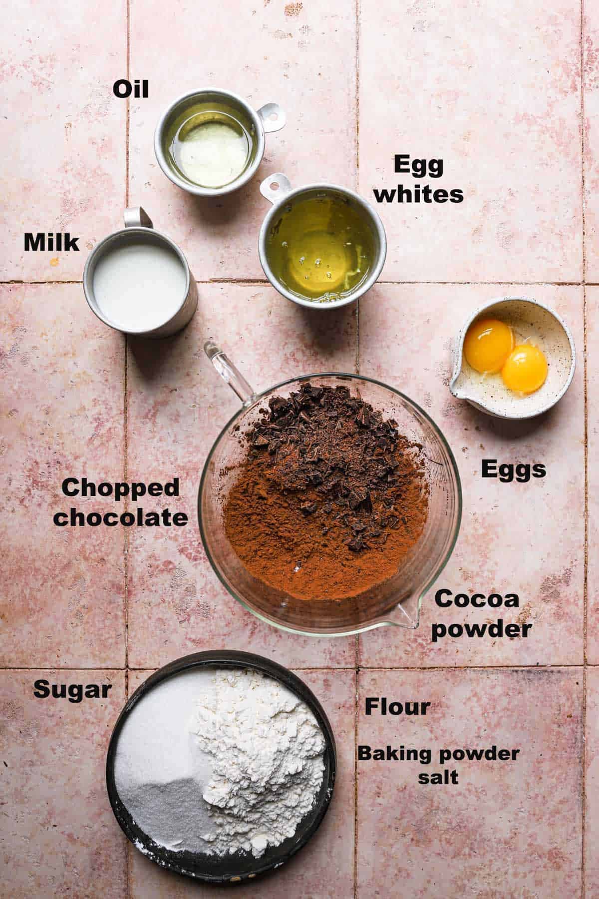 Ingredients to make waffles