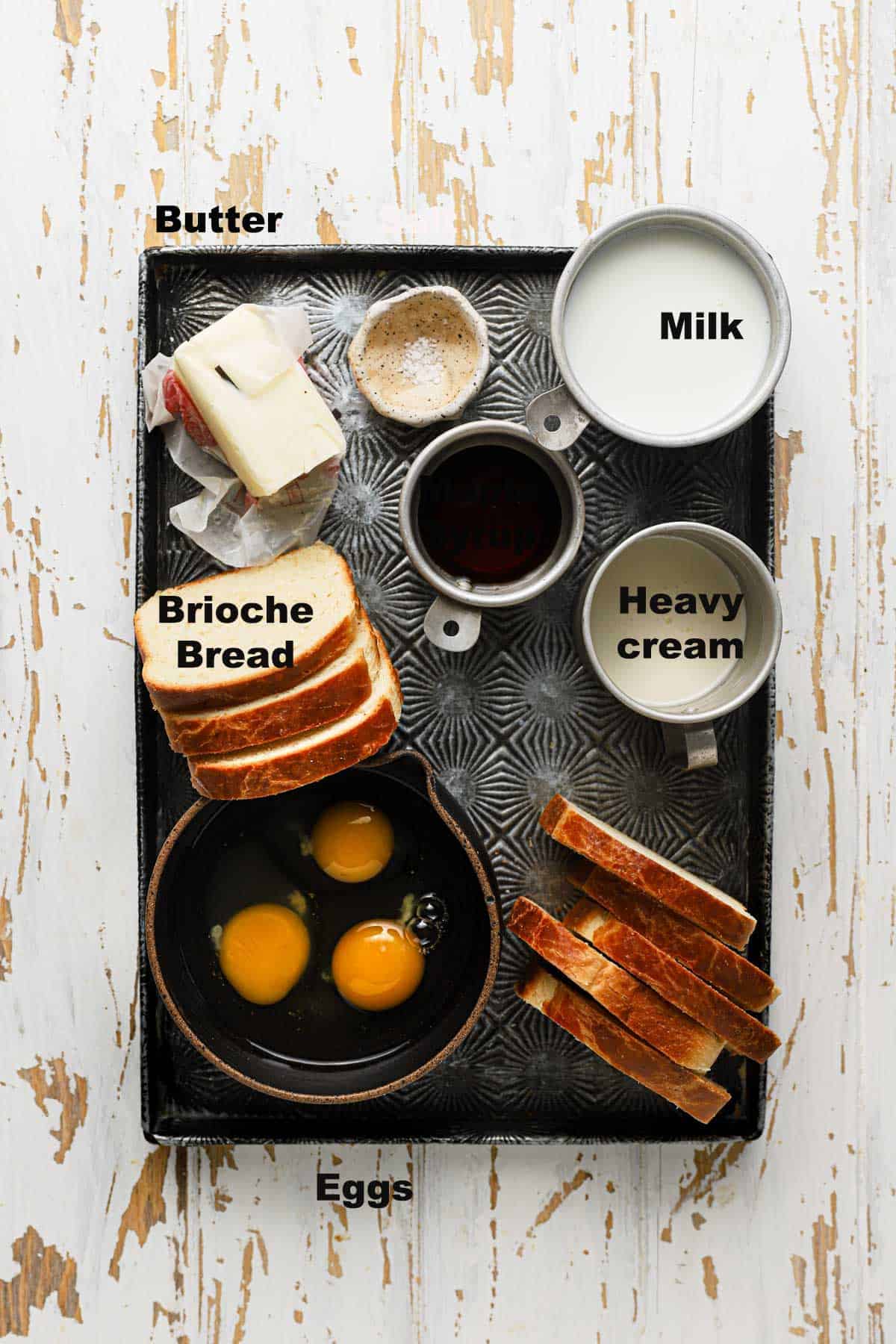 Ingredients to make french toast 