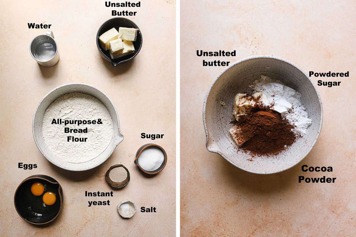 Ingredients to make sweet bread