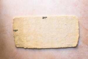 21x10 rectangle dough for third fold